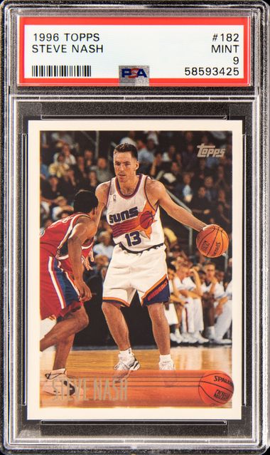 1996 Topps #182 Steve Nash Rookie Card – PSA MINT 9 on Goldin Auctions