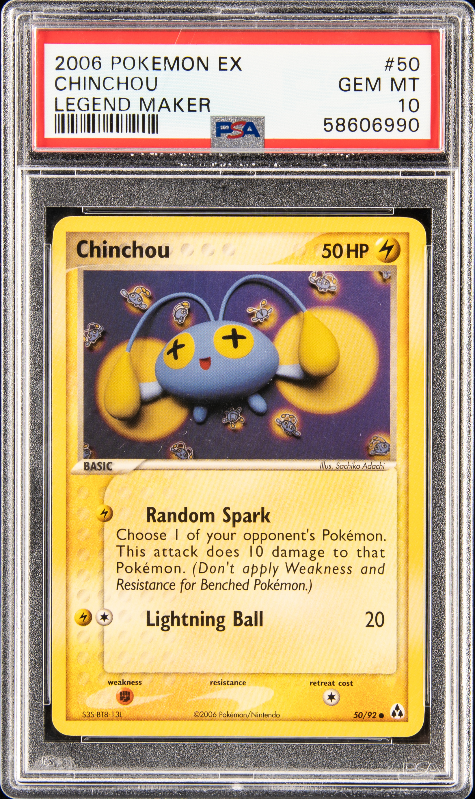 2006 Pokemon Ex Legend Maker #50 Chinchou PSA 10