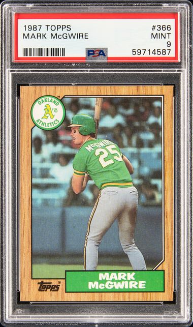 Sold at Auction: (Mint) 1987 Topps Mark McGwire Rookie #366