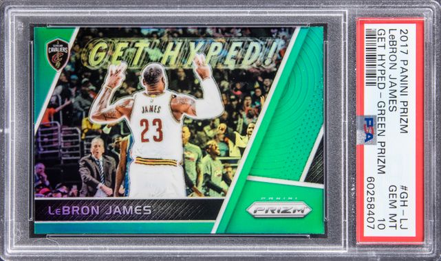 2017-18 Panini Prizm Get Hyped Green Prizm #GH-LJ LeBron James