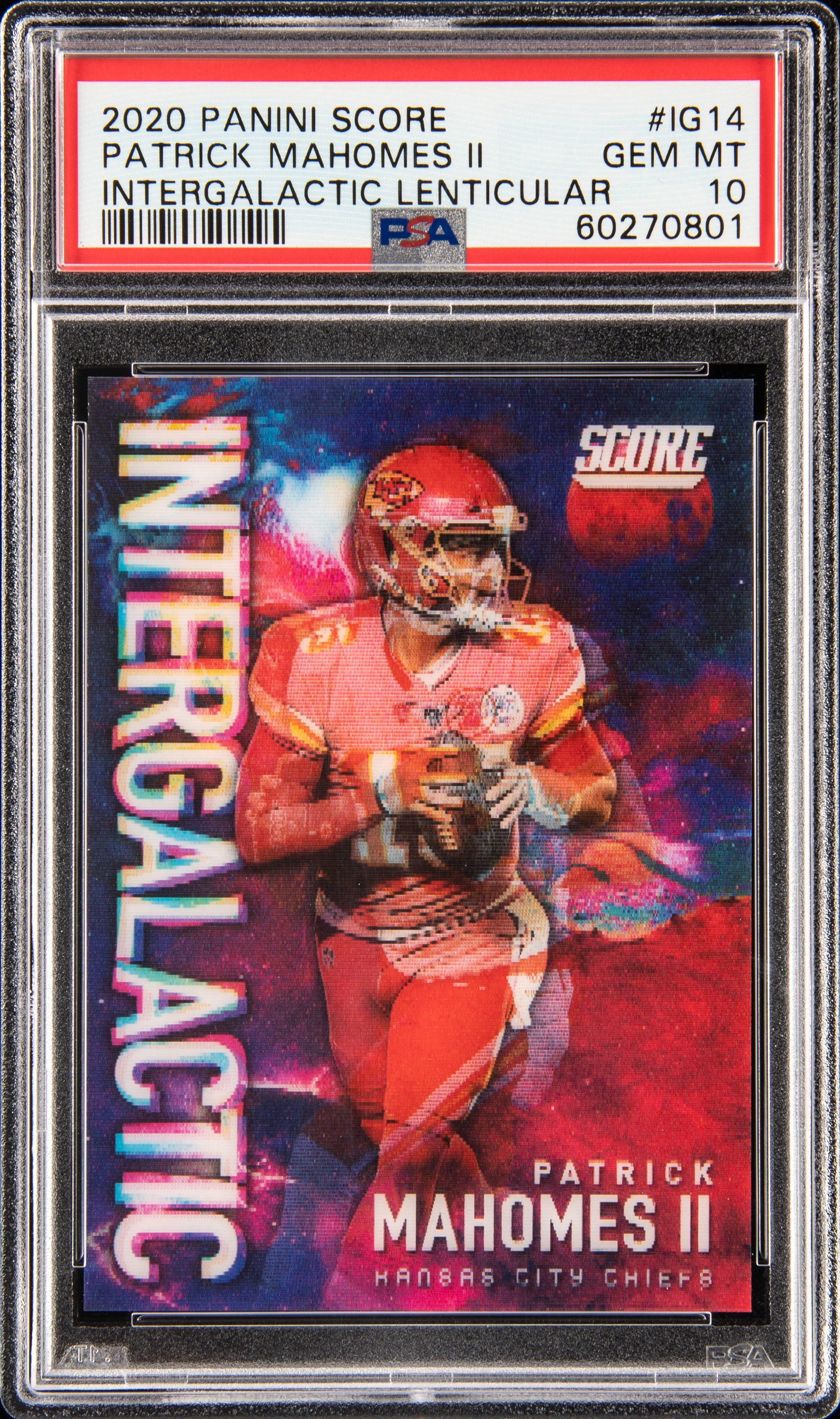 2020 Panini Score Intergalactic Lenticular #IG-14 Patrick Mahomes II - PSA GEM MT 10