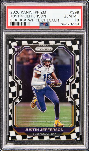 2020 Panini Chronicles Justin Jefferson RC Silver Prizm Black Rookie  Vikings