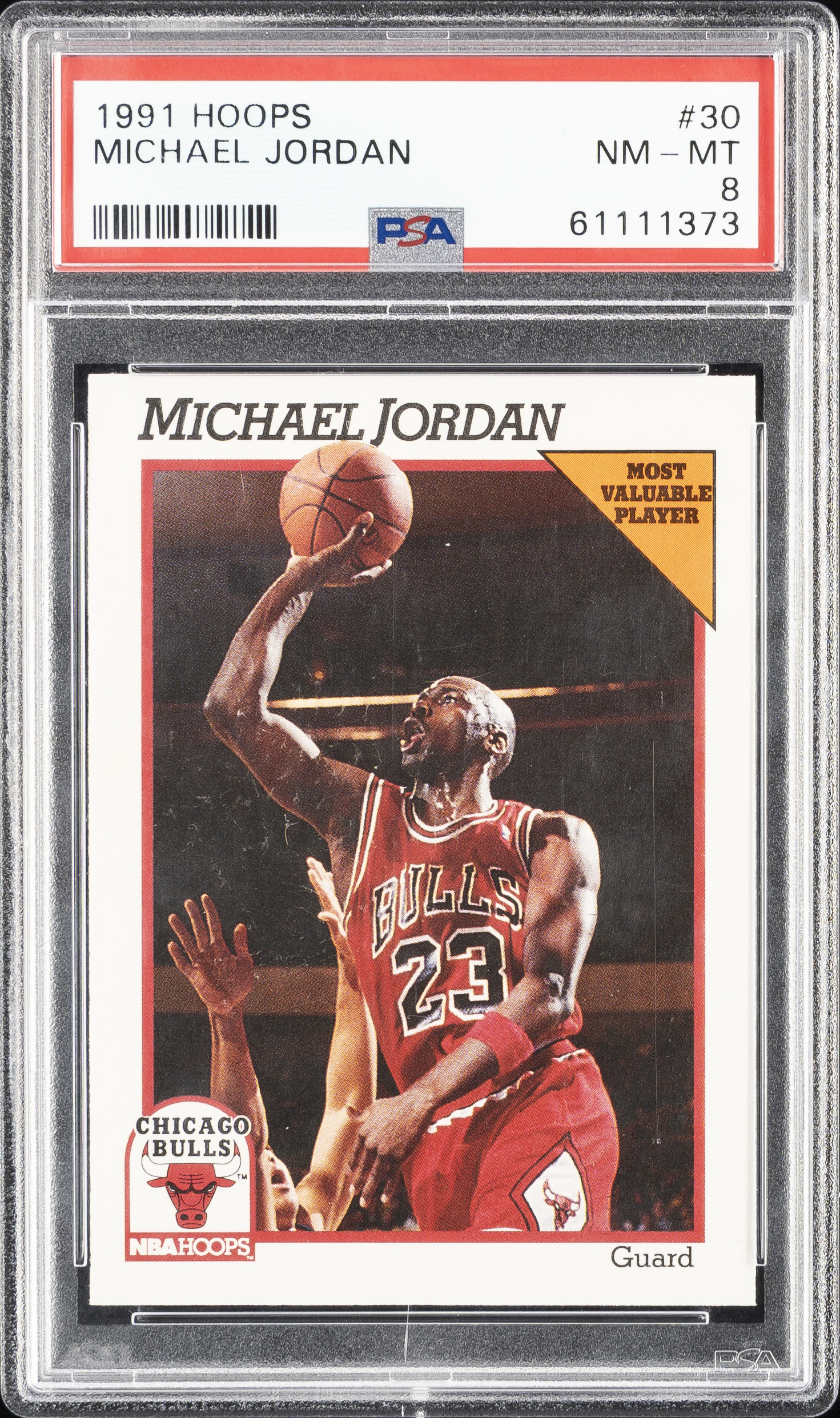 1991-92 Hoops #30 Michael Jordan – PSA NM-MT 8