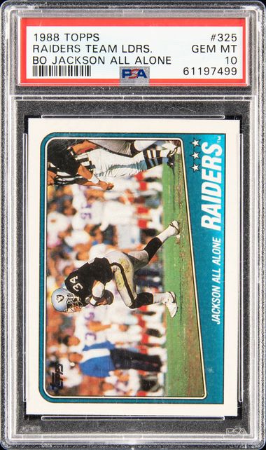 1988 Topps Bo Jackson All Alone Raiders Football Card 325 