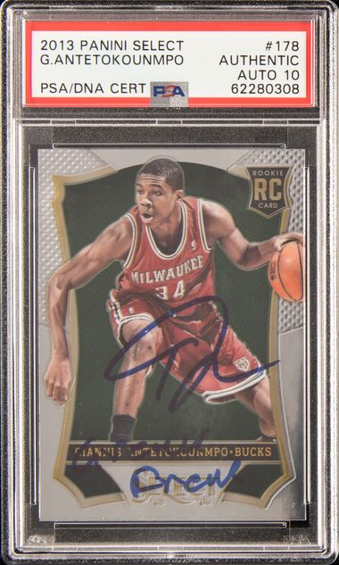 2013 Panini Select #178 Giannis Antetokounmpo PSA Authentic on