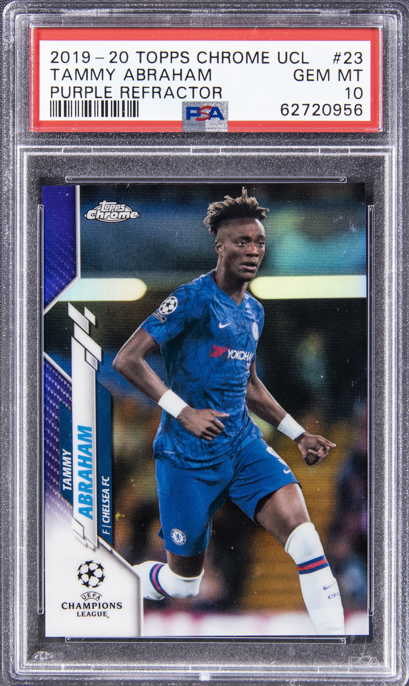 2019-20 Topps Chrome UEFA Champions League Purple Refractor #23 Tammy Abraham (#044/250) - PSA GEM MT 10