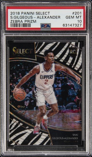 2018 Panini Select Zebra Prizm #201 Shai Gilgeous-Alexander – PSA