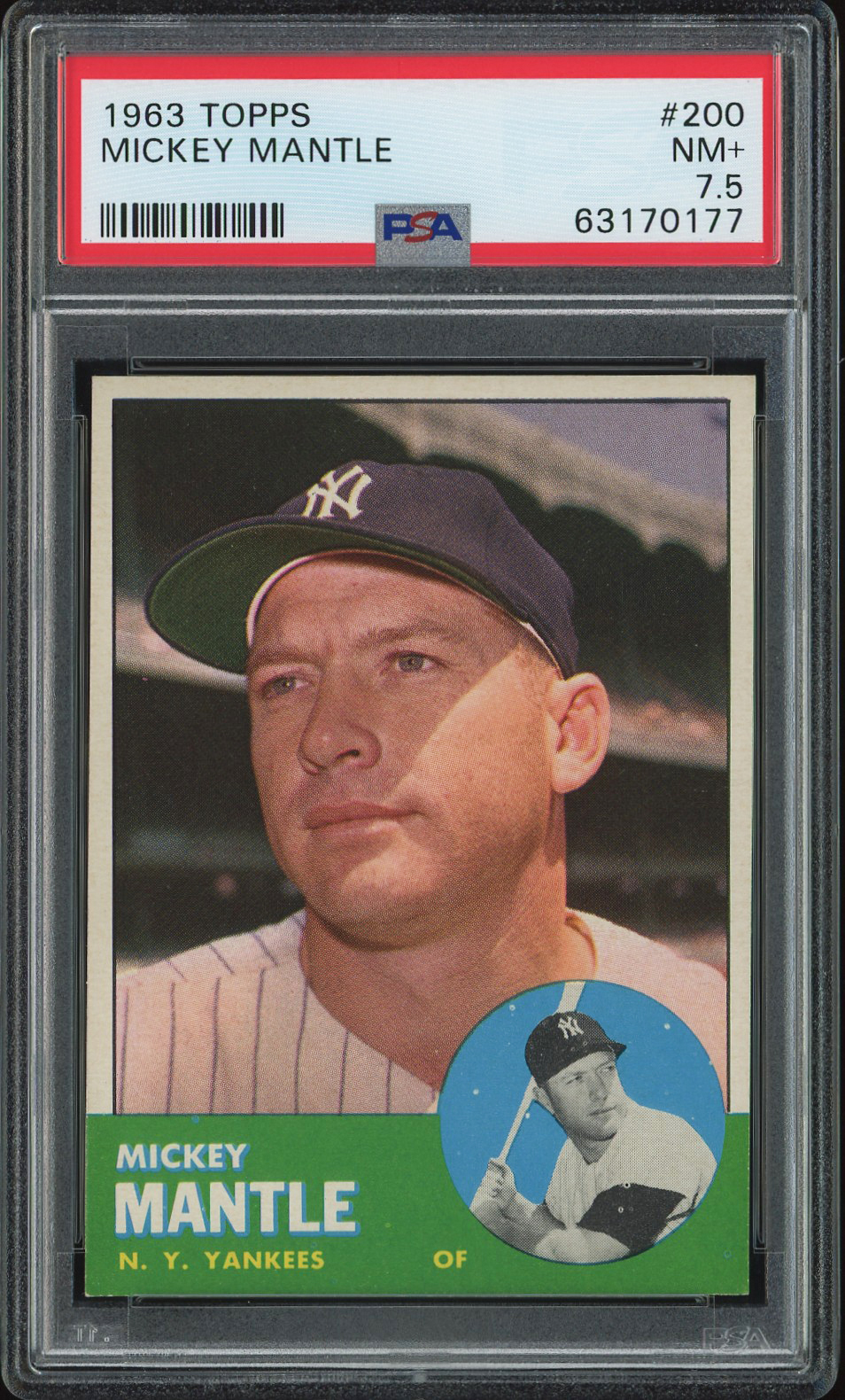 1963 Topps #200 Mickey Mantle - PSA NM+ 7.5