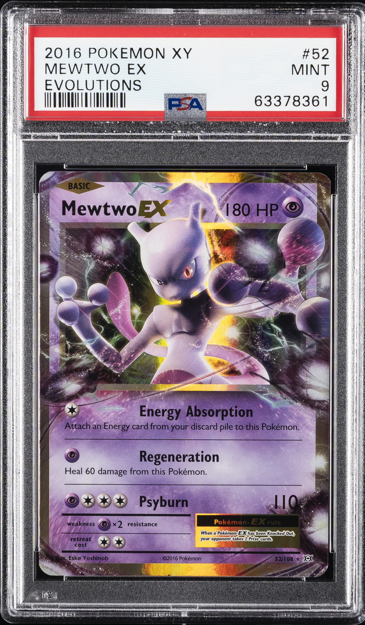 Mewtwo ex 2016 XY: Evolutions #052/108 Holo Price Guide - Sports