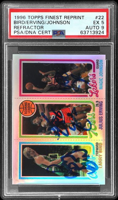 その他 1996 Topps Finest 22 Johnson/Bird/Erving 1996-97 Topps - Finest Reprints Magic Johnson, Larry Bird