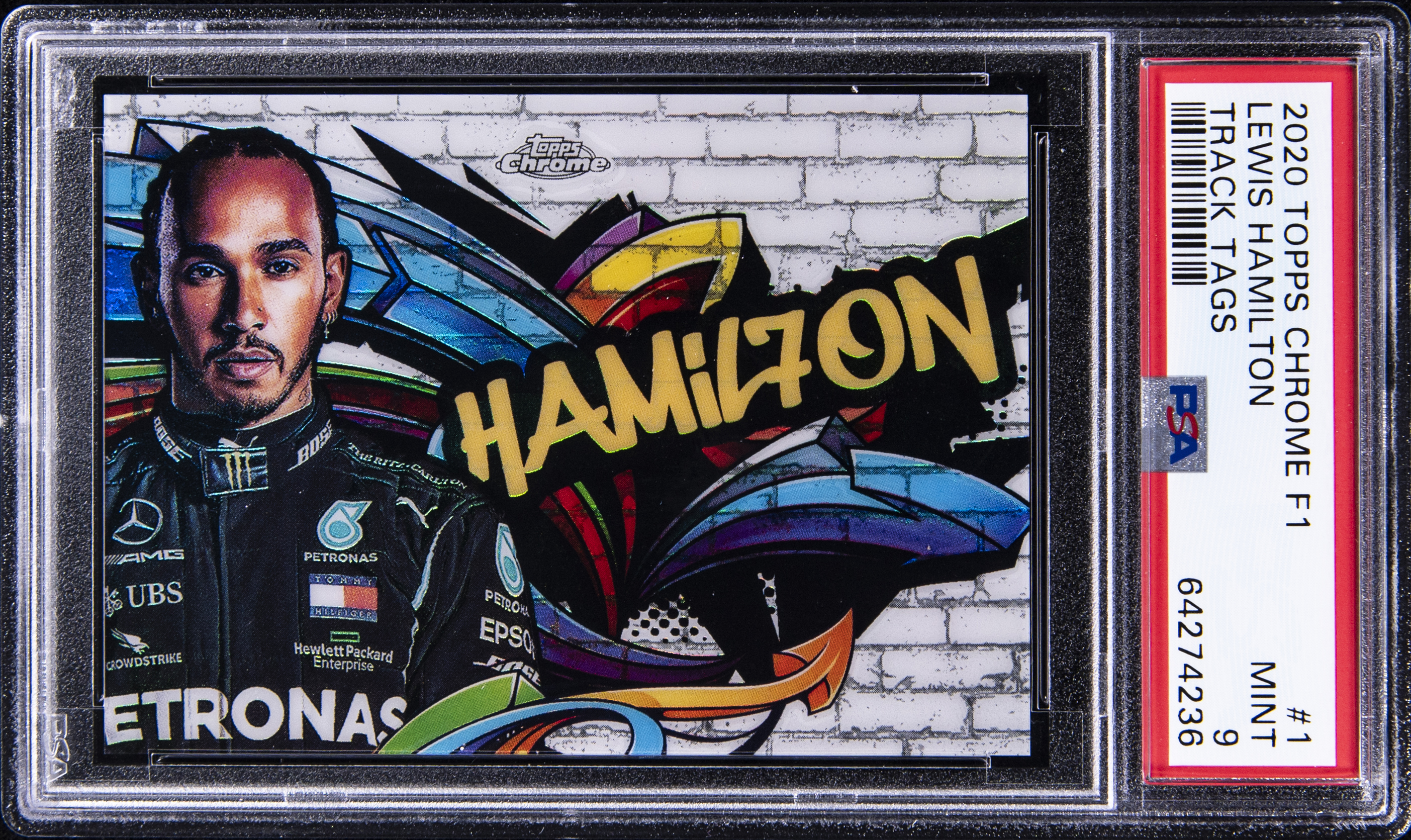 2020 Topps Chrome Formula 1 Track Tags #1 Lewis Hamilton – PSA MINT 9