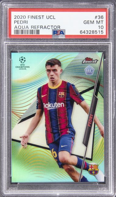 2020 Topps Finest Uefa Champions League Aqua Refractor #36 Pedri