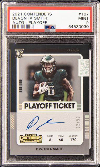 2021 Panini Contenders Playoff Ticket Autograph #107 DeVonta Smith