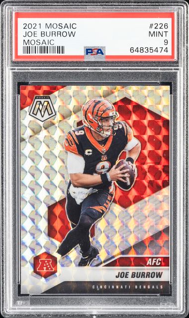 2021 Joe Burrow Red Mosaic PSA 10 GEM MINT #226 selling AFC Cincinnati Bengals