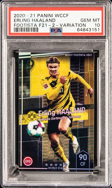 2020 Panini Wccf Footista F21-2 Variation Erling Haaland – PSA GEM