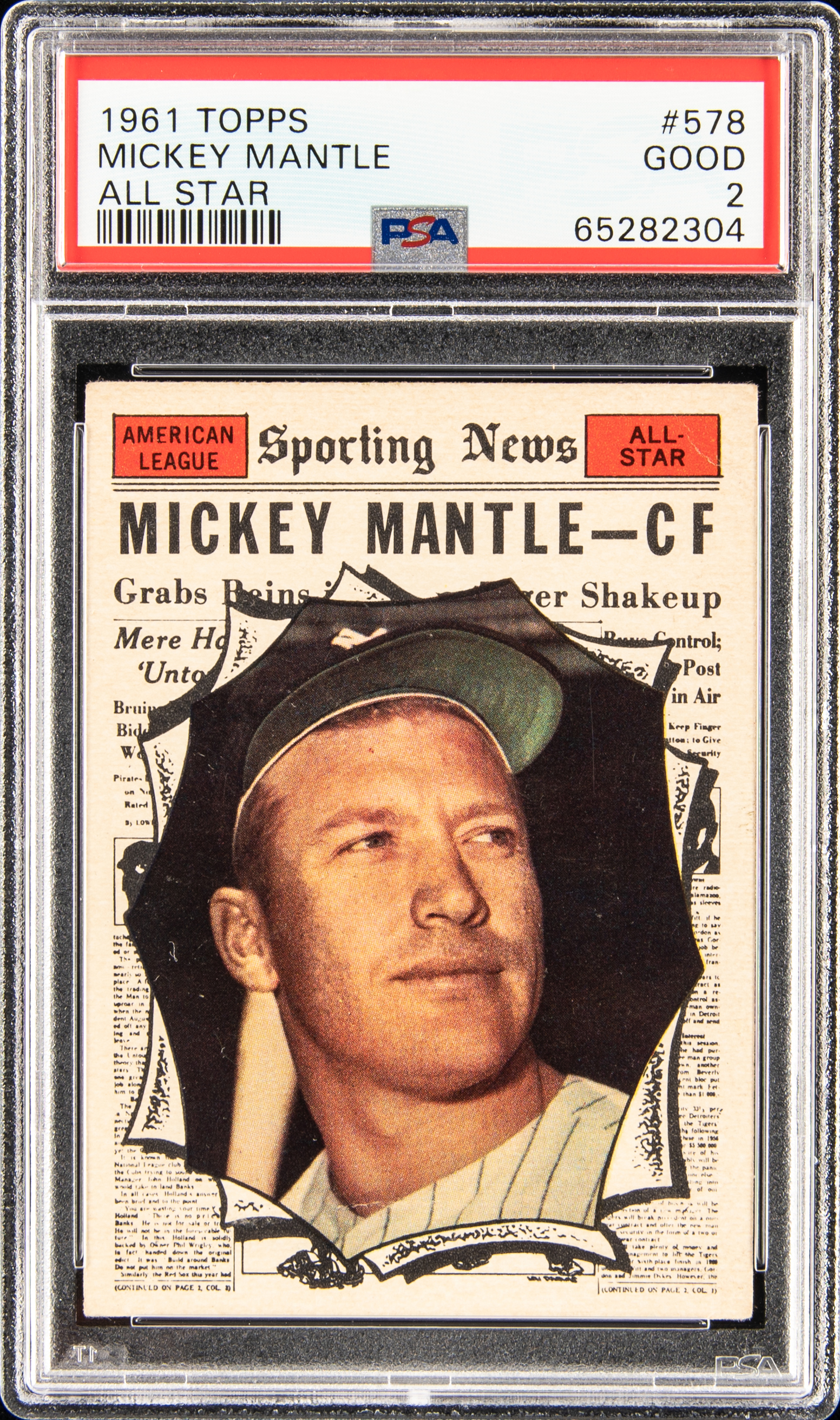 1961 Topps All Star 578 Mickey Mantle – PSA GD 2