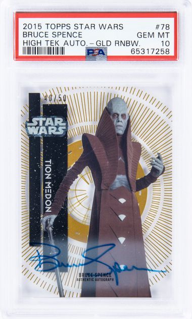 2015 Topps Star Wars High Tek Autographs Gold Rainbow #78 Bruce