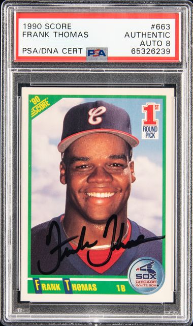 1990 Topps #414 Frank Thomas Baseball Card PSA 8 NM-MT