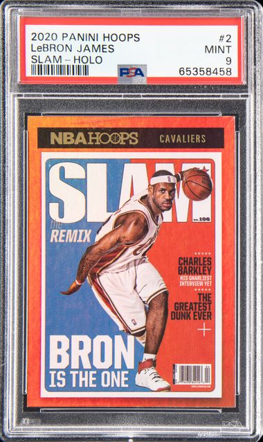 2020-21 Panini Hoops Slam Holo #2 LeBron James – PSA MINT 9 on