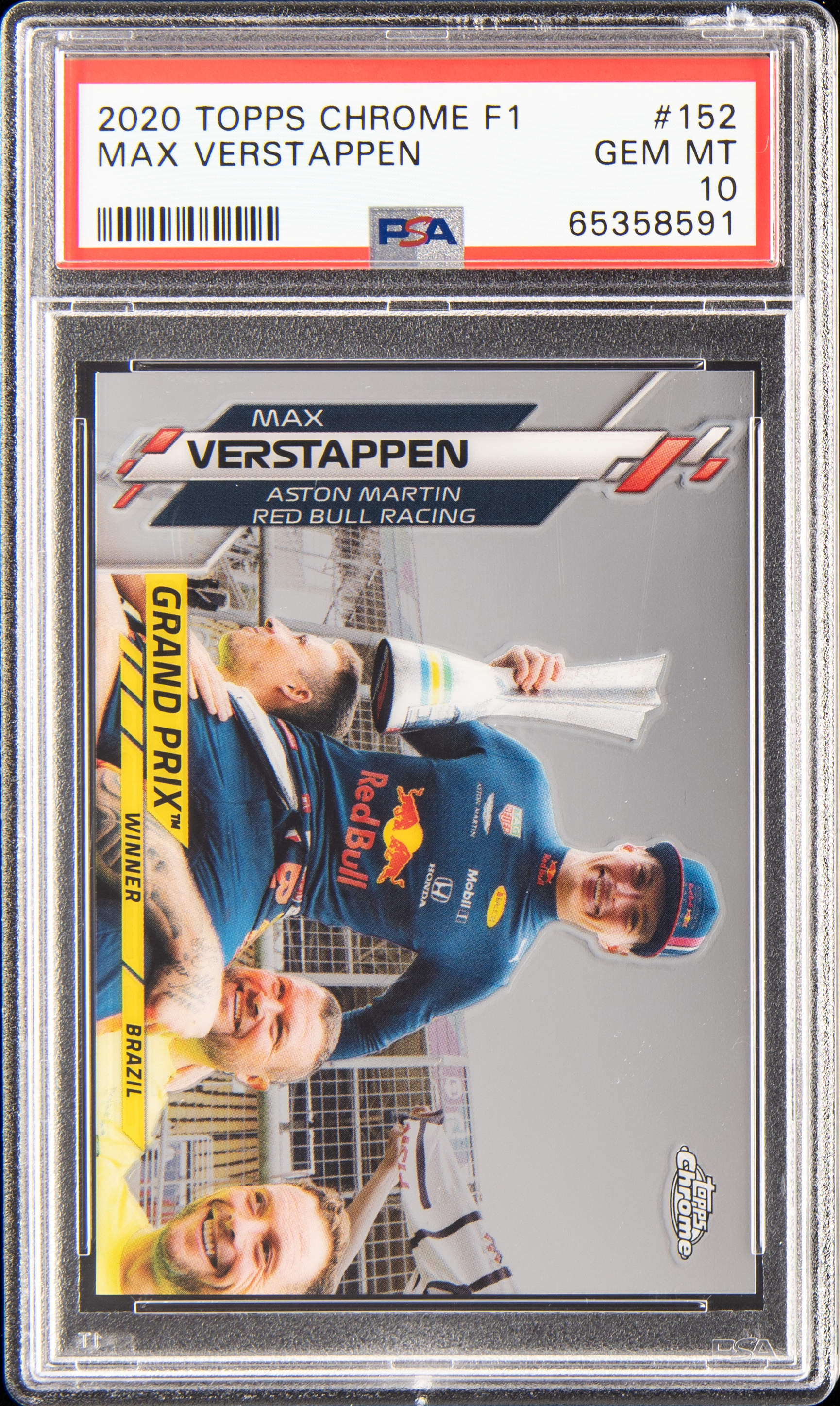 2020 Topps Chrome Formula 1 #152 Max Verstappen Rookie Card – PSA GEM MT 10