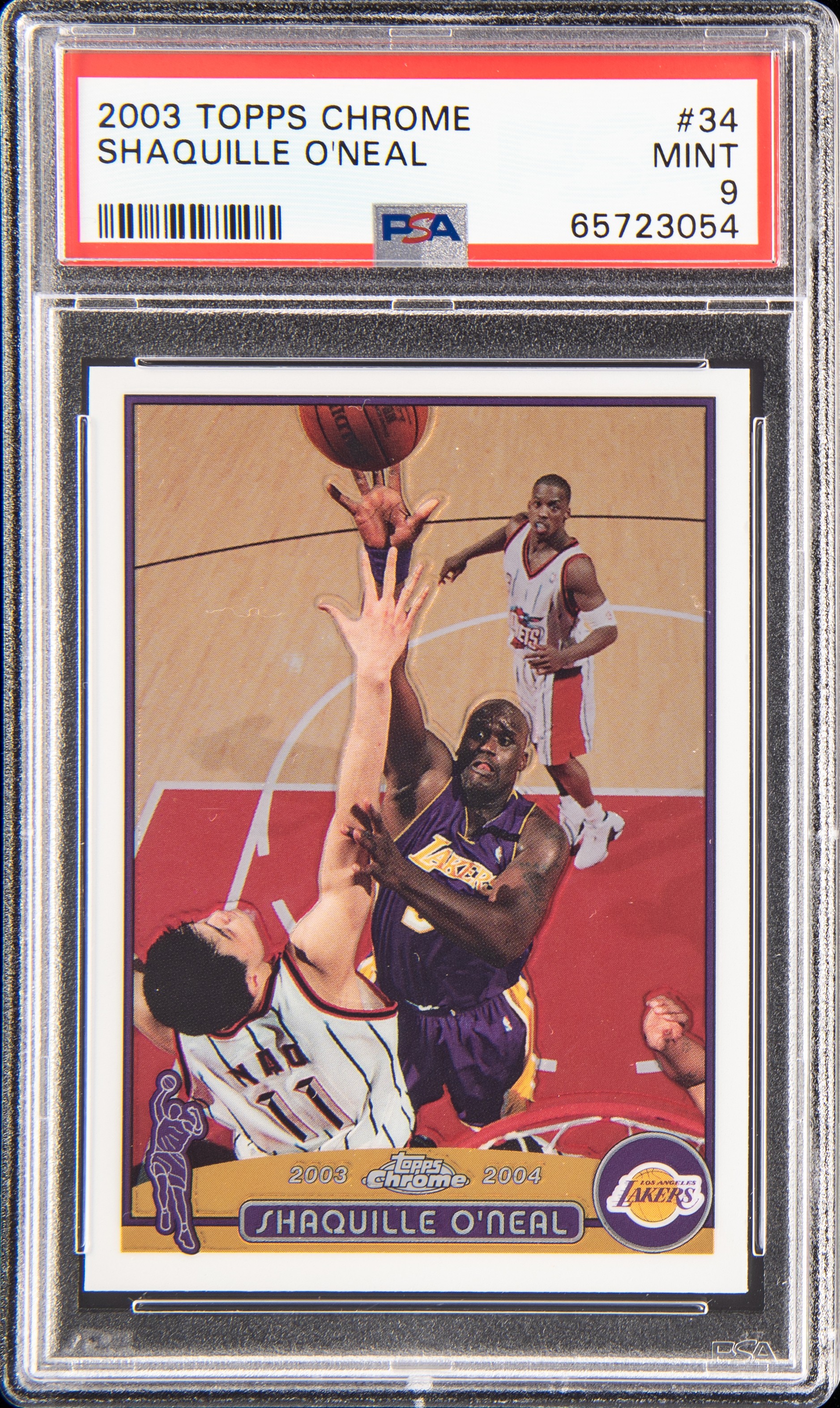 2003 Topps Chrome 34 Shaquille O'Neal – PSA MINT 9