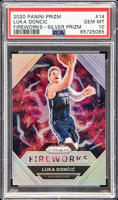 2020 Panini Prizm Fireworks Silver Prizm 14 Luka Doncic – PSA GEM