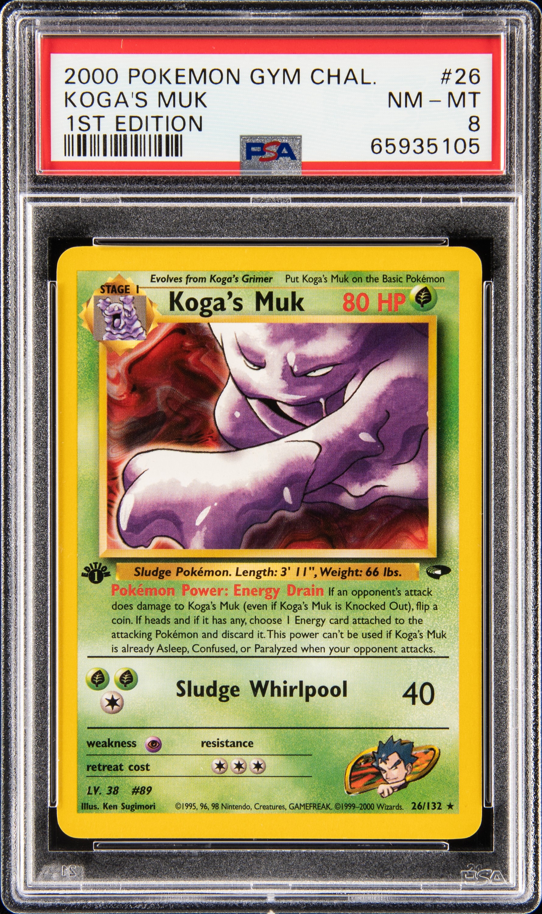 2000 Pokemon Gym Challenge 1st Edition #26 Koga's Muk – PSA NM-MT 8