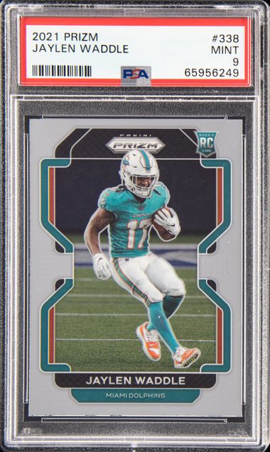 Jaylen Waddle Green Pulsar Rookie Gear 2021 Panini Prizm Relic Football  Miami 