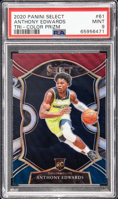 2020 Panini Select Tri-Color Prizm 61 Anthony Edwards Rookie Card