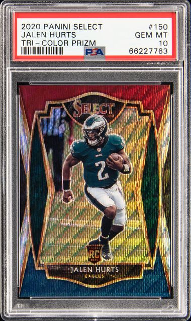 Jalen Hurts 2020 Panini Select Red Prizm Rookie Patch Card #RS-JHU