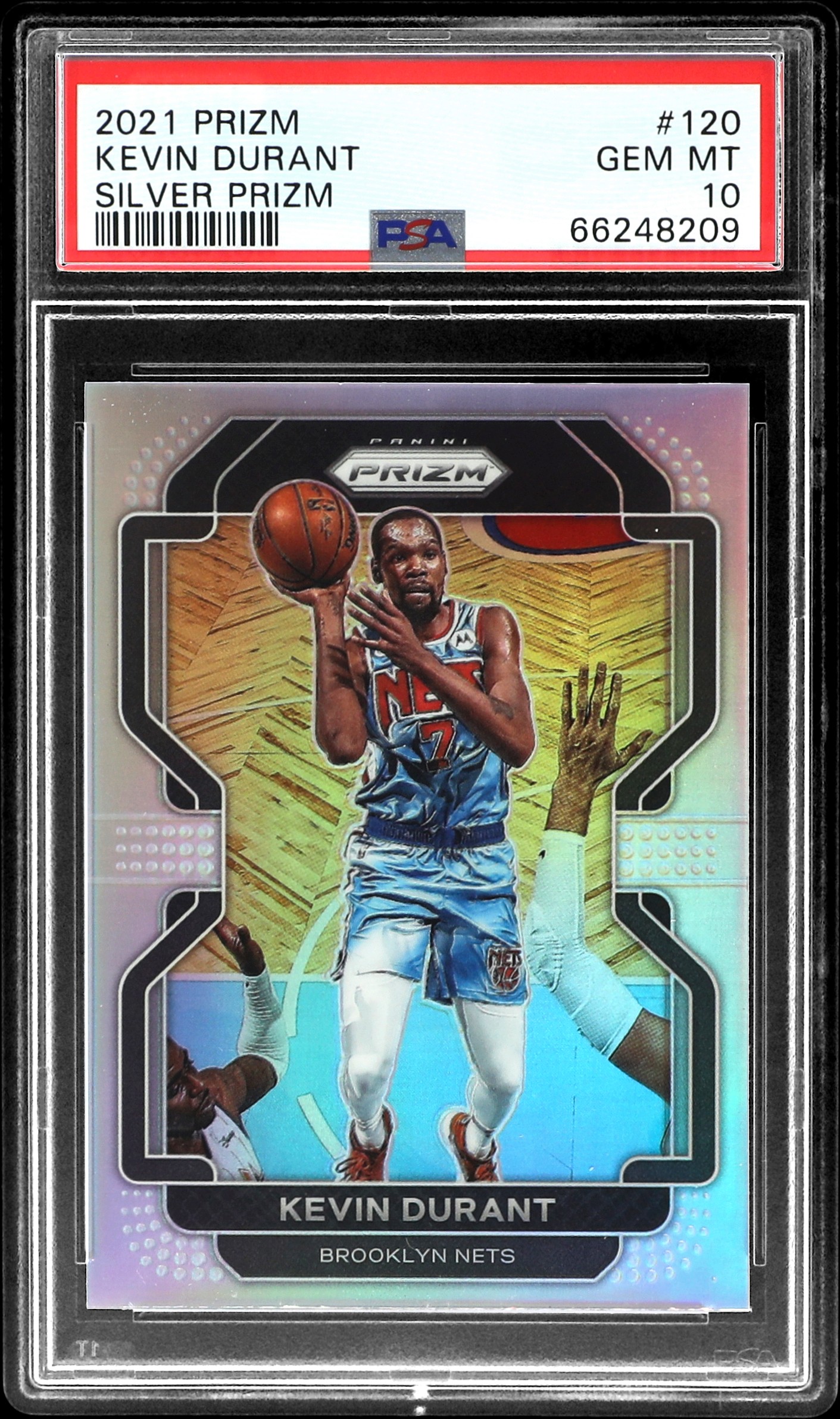 2021 Panini Prizm Silver Prizm 120 Kevin Durant – PSA GEM MT 10