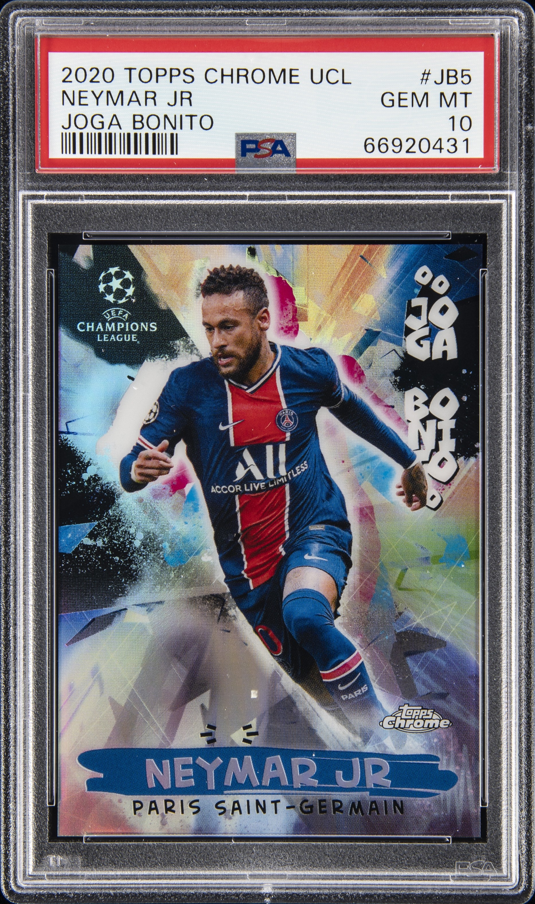 2020-21 Topps Chrome UEFA Champions League Joga Bonito #JB-5 Neymar Jr. – PSA GEM MT 10