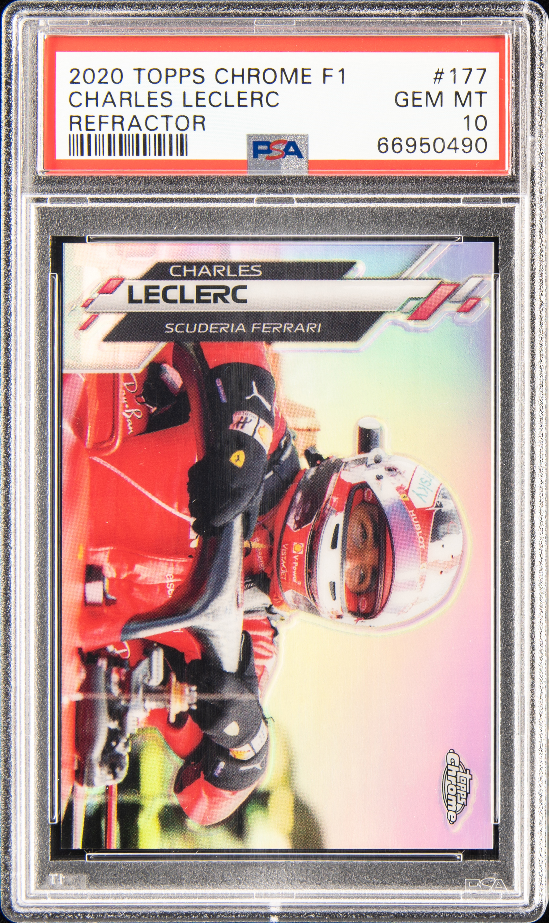 2020 Topps Chrome Formula 1 Refractor 177 Charles Leclerc PSA 10