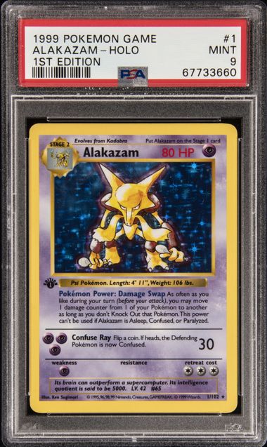 1999 Pokemon Alakazam - 1st Edition Shadowless