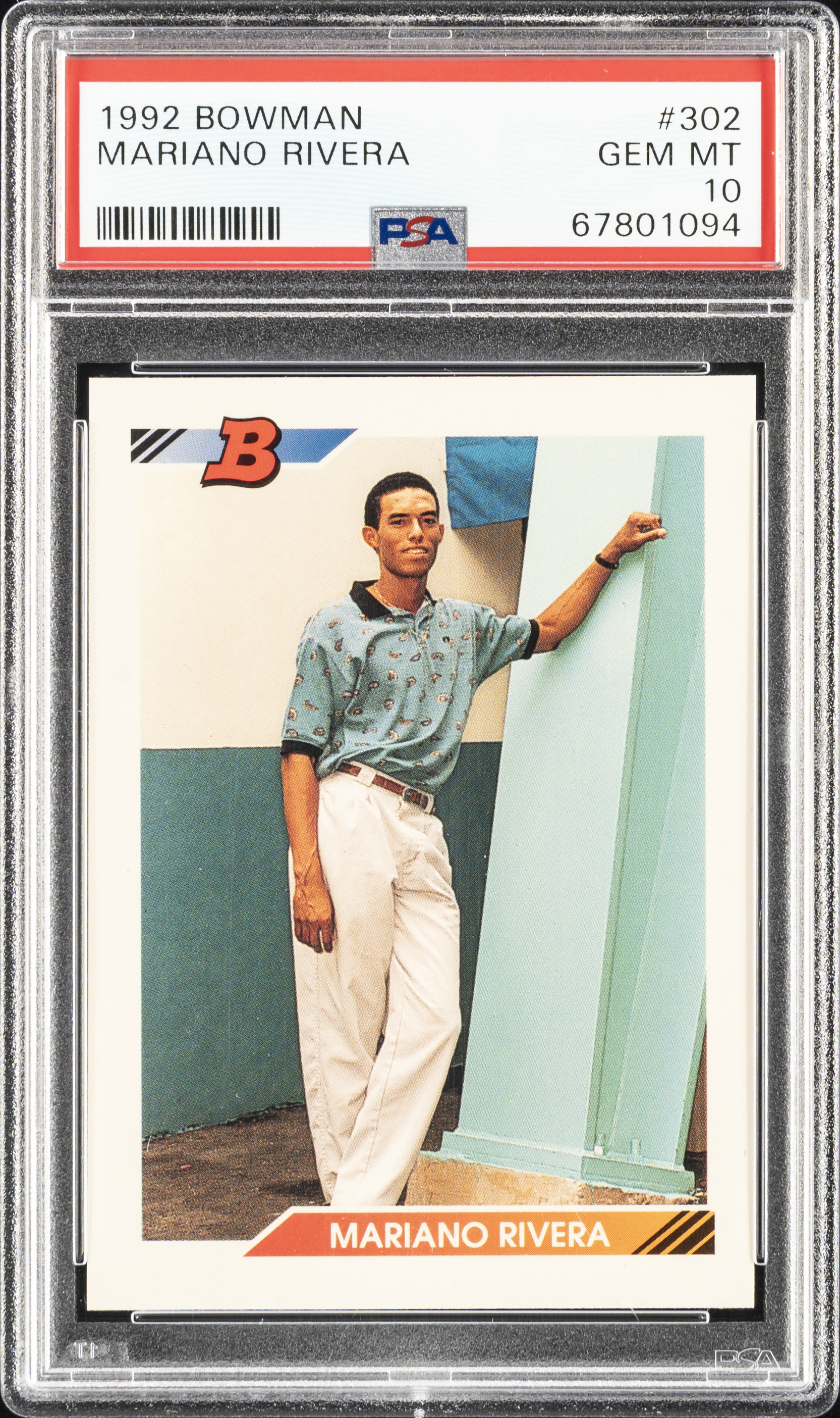 1992 Bowman #302 Mariano Rivera Rookie Card  – PSA GEM MT 10