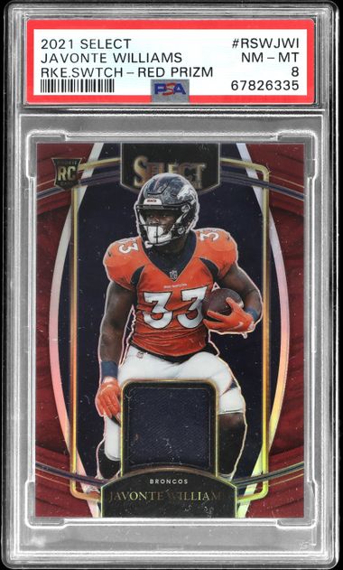 JAVONTE WILLIAMS(DENVER BRONCOS)2022 PANINI CONTENDERS JERSEY SWATCH CARD