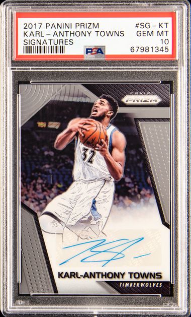 2017 Panini Prizm Signatures #SG-KT Karl-Anthony Towns Signed Card