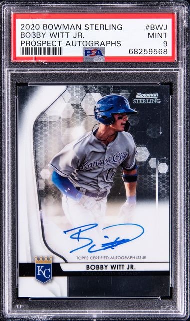 2020 Bowman Sterling Prospect Autographs Bwj Bobby Witt Jr. Rookie 