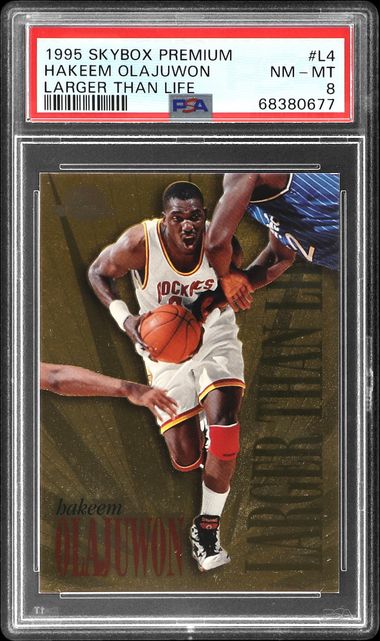 1995-96 SkyBox Premium Larger Than Life #L4 Hakeem Olajuwon – PSA