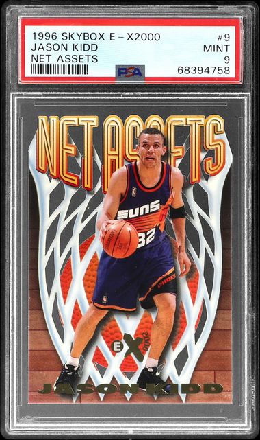 1996-97 SkyBox E-X2000 Net Assets #9 Jason Kidd – PSA MINT 9 on