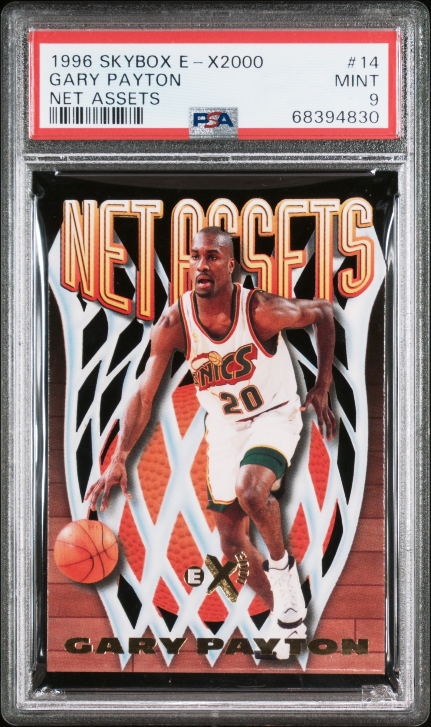 1996 Skybox E-X2000 Net Assets #14 Gary Payton PSA 9