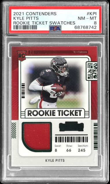 2021 Panini Contenders Rookie Ticket Swatches Kpi Kyle Pitts PSA