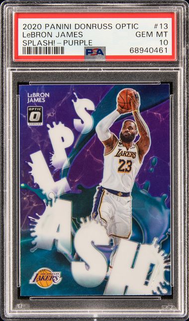 2020-21 Panini Donruss Optic Splash! Purple #13 LeBron James – PSA