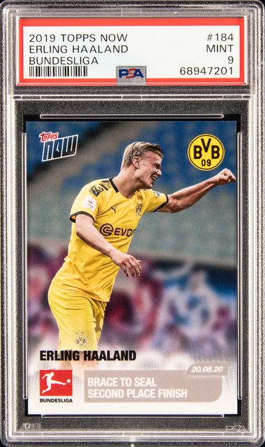 2019 Topps Now Bundesliga 184 Erling Haaland – PSA MINT 9 on