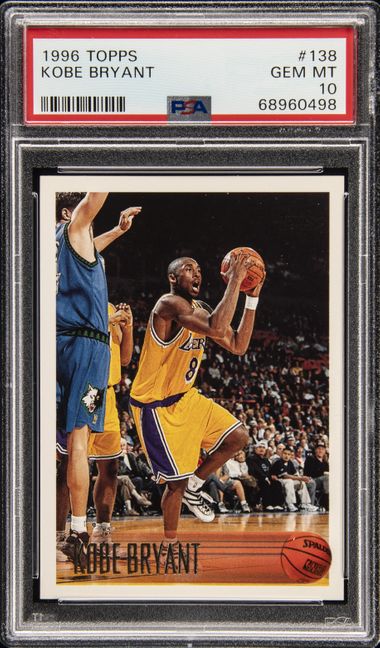 1996-97 Topps #138 Kobe Bryant Rookie Card – PSA GEM MT 10 on