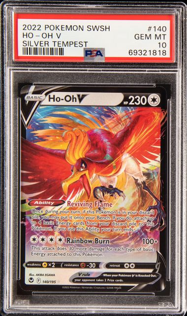 Mavin  PSA 10 Pokemon 2022 Ho-Oh V Full Art Silver Tempest Card