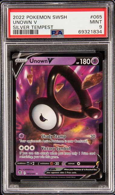 2022 Pokemon Sword and Shield Silver Tempest #065 Unown V – PSA MINT 9 on  Goldin Auctions