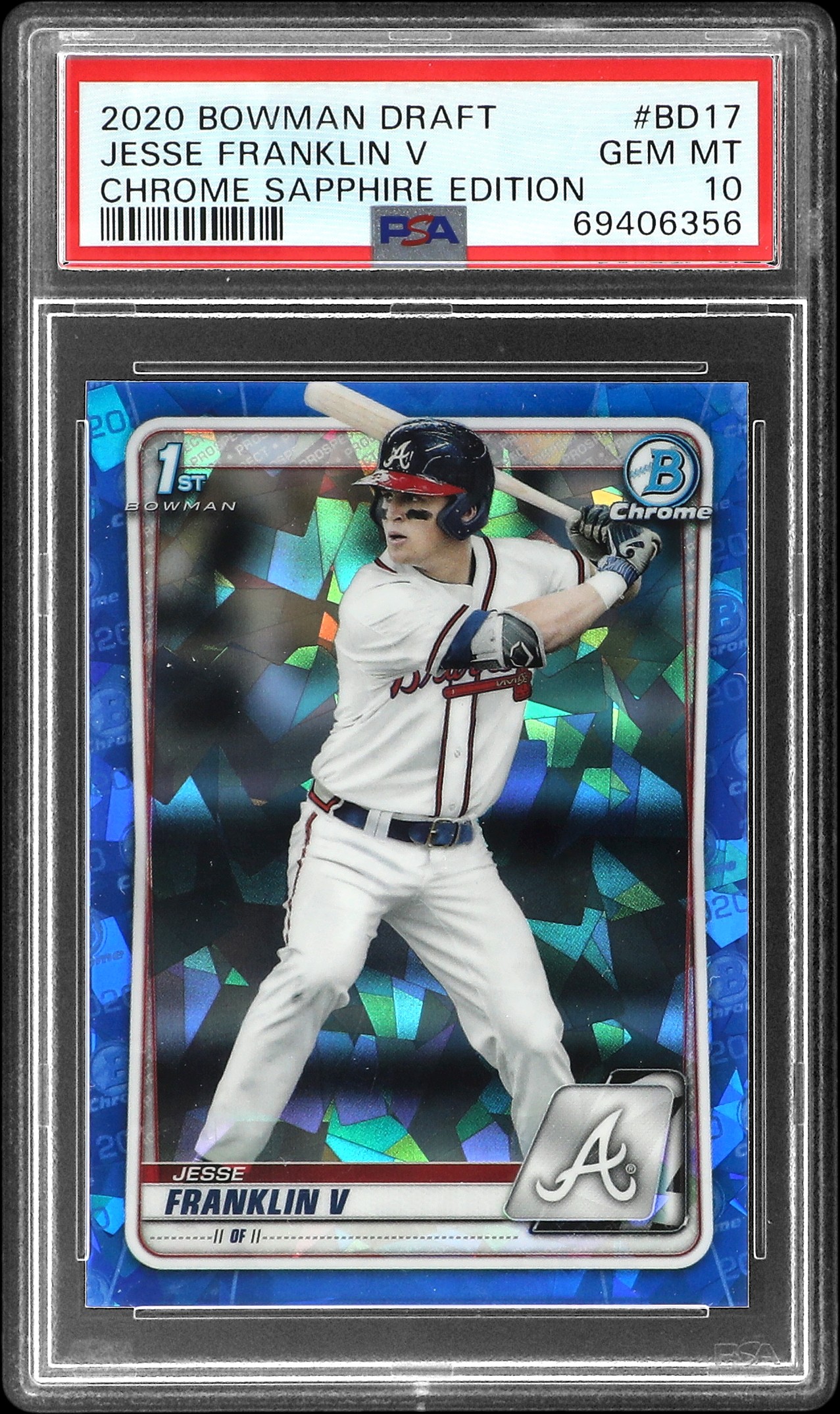 2020 Bowman Draft Chrome Sapphire Edition #BD-17 Jesse Franklin V Rookie Card – PSA GEM MT 10
