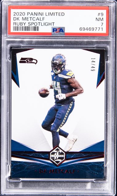 2020 Panini Limited Ruby Spotlight #9 DK Metcalf (#14/49) - Jersey Number -  PSA NM 7 on Goldin Auctions