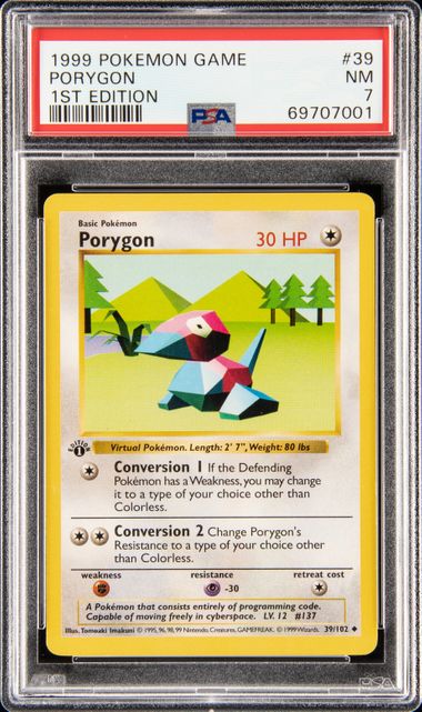 PSA 7 - Pokemon Card - Base 39/102 - PORYGON (uncommon